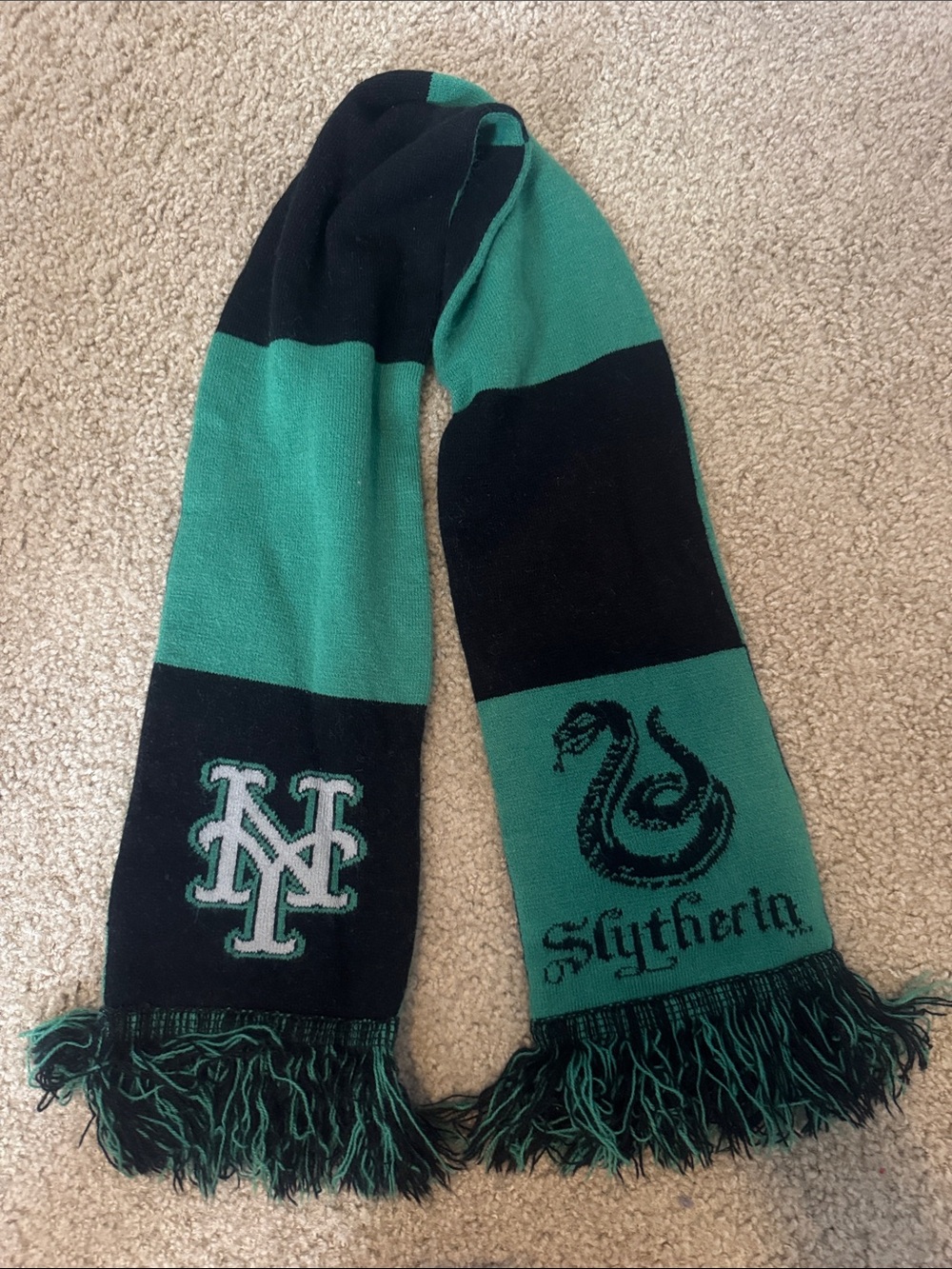 Warner Bros. Green and Black Slytherin Knit Fan Scarf